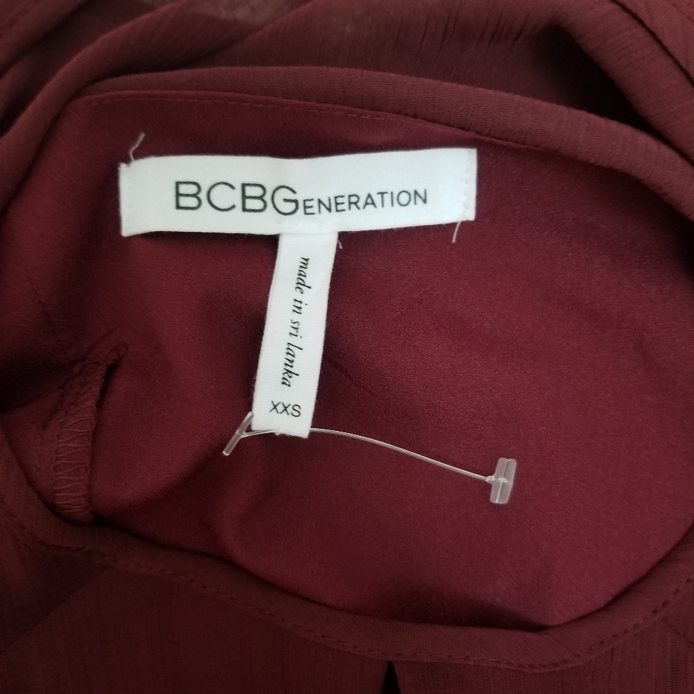 Bcbgeneration Maroon Lightweight Lace Sleeve Dress - image 5